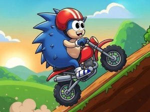 Blue Hedgehog Hill Dash Ride: Uphill Racing Game - Arcade Game